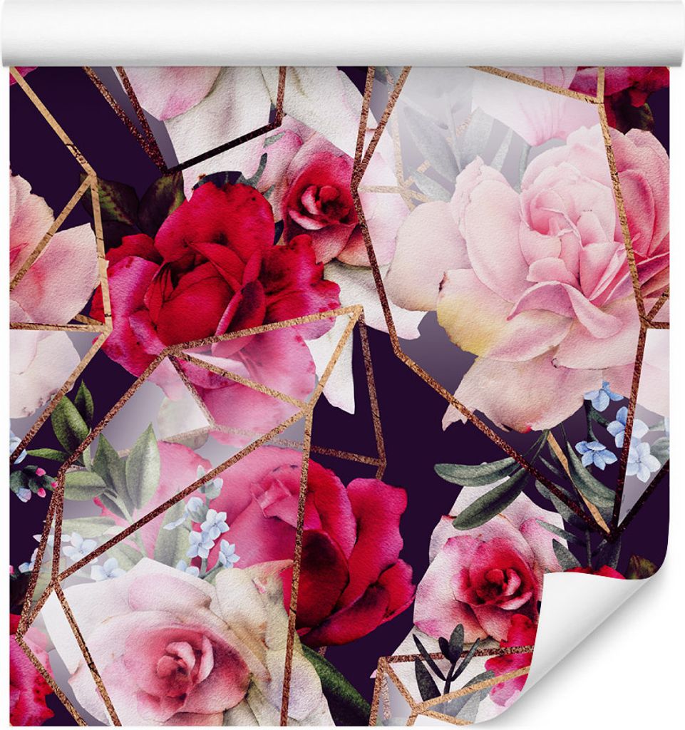 10m VLIES TAPETE Rolle Blumen Rosen Blätter Natur Pflanzen XXL
