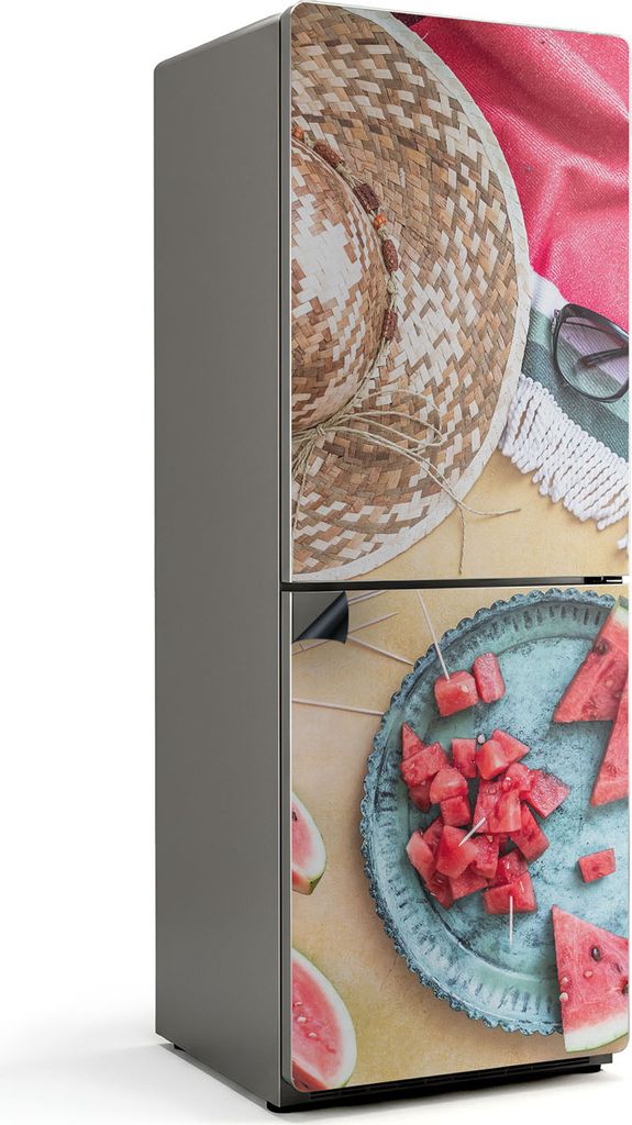 Sommerliche Snacks und Entspannung – Magnetische Kühlschrank Abdeckung – Dekorfolie magnetisch Küche – Kühlschrank Magnet Deko – selbstk...