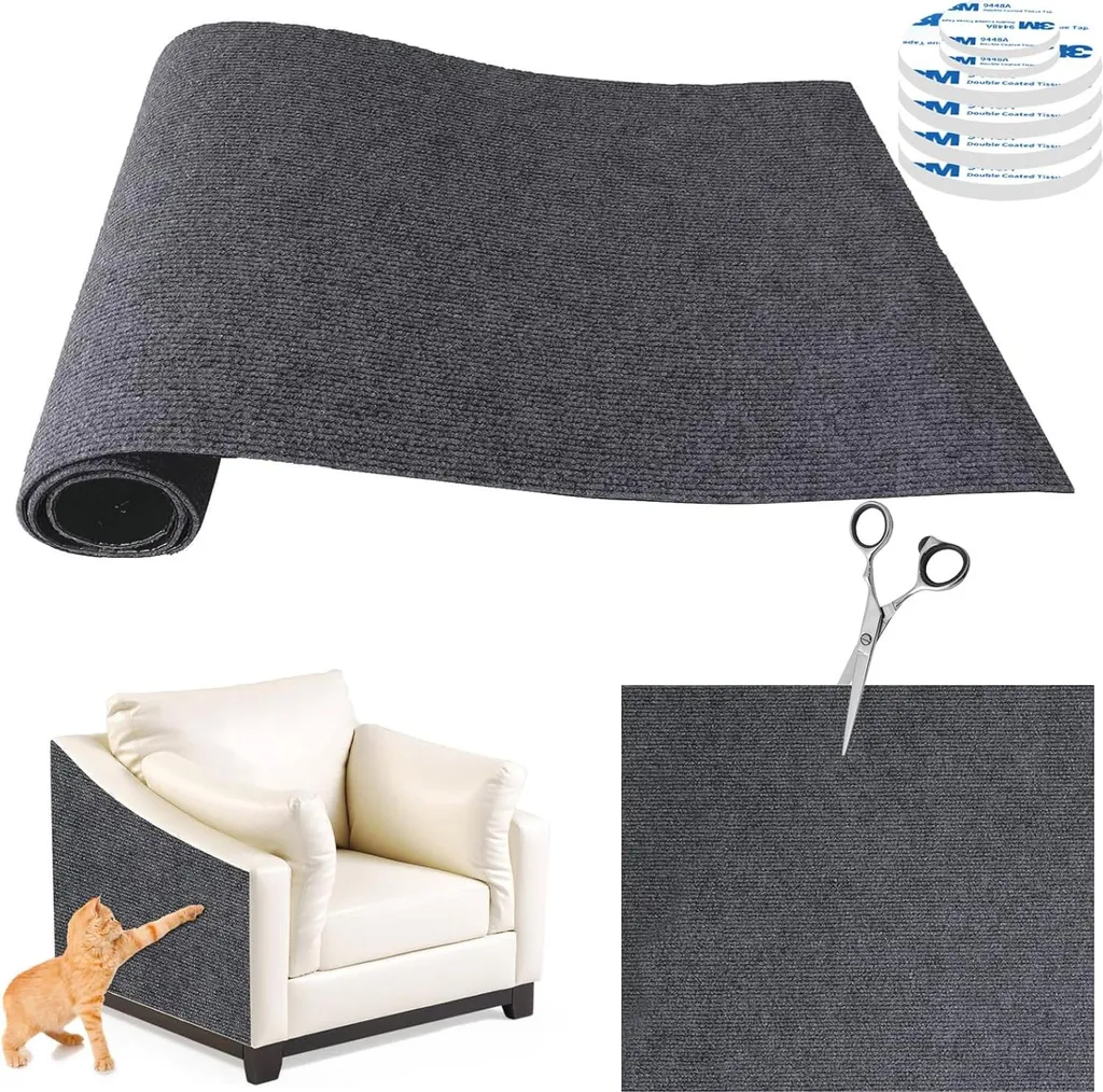 Tapis à griffer noir autocollant - Sisal résistant et pose facile