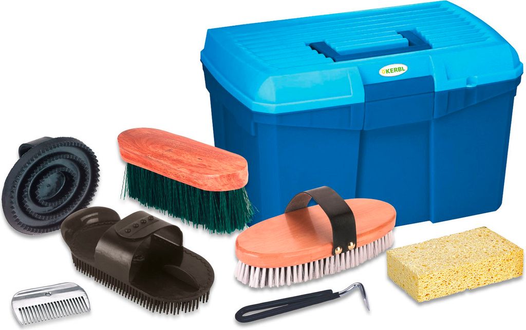 Kerbl Putzbox 7-teilig befüllt Produktbild 