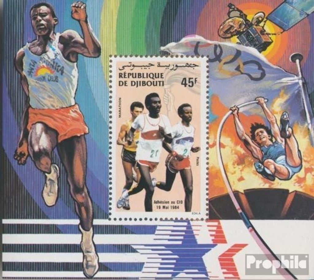Briefmarken Dschibuti 1984 Mi Block103A (kompl.Ausg.) postfrisch IOC