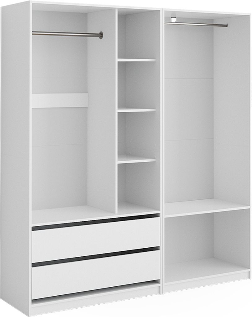 Vicco Kleiderschrank Elmo, 100 x 200 cm 2er Set, Weiß Produktbild 