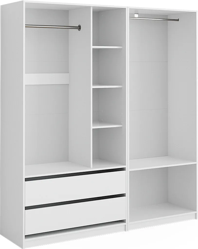 Armoire Vicco Elmo 180x200cm Blanche : volume XXL et design robuste