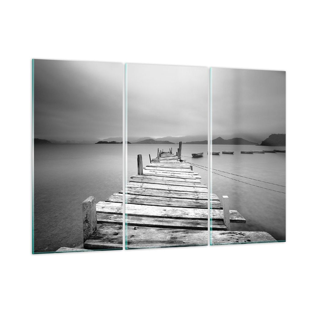 Bilder auf glas - Brücke See - 105x70cm - Glasbilder - Wandbilder - Bilder - Kunstdruck - zum Aufhängen bereit - Wanddekoration aus Glas - Glas B...