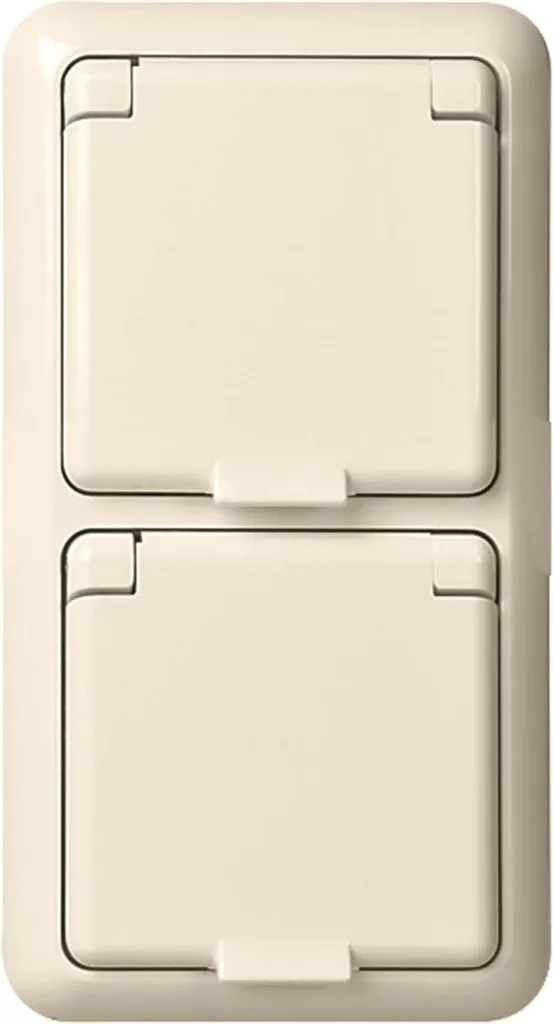 Prise encastrée double Elso 225414 blanc pur IP44 pour zone humide