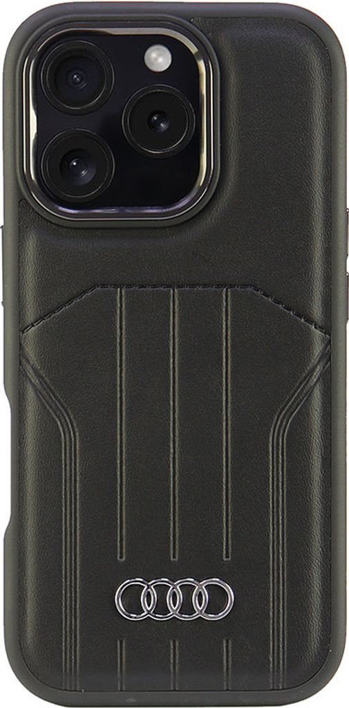 Audi iPhone 16 Pro Back cover case - synthetic leather - magsafe - Black