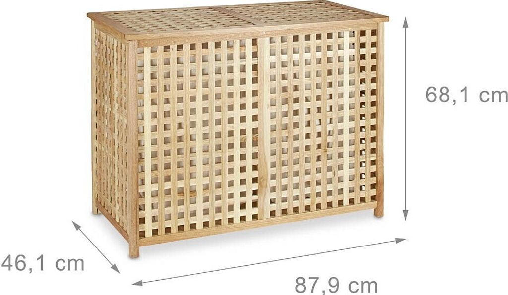 relaxdays Prádelní truhla DUO světle hnědá Obrázek produktu 5