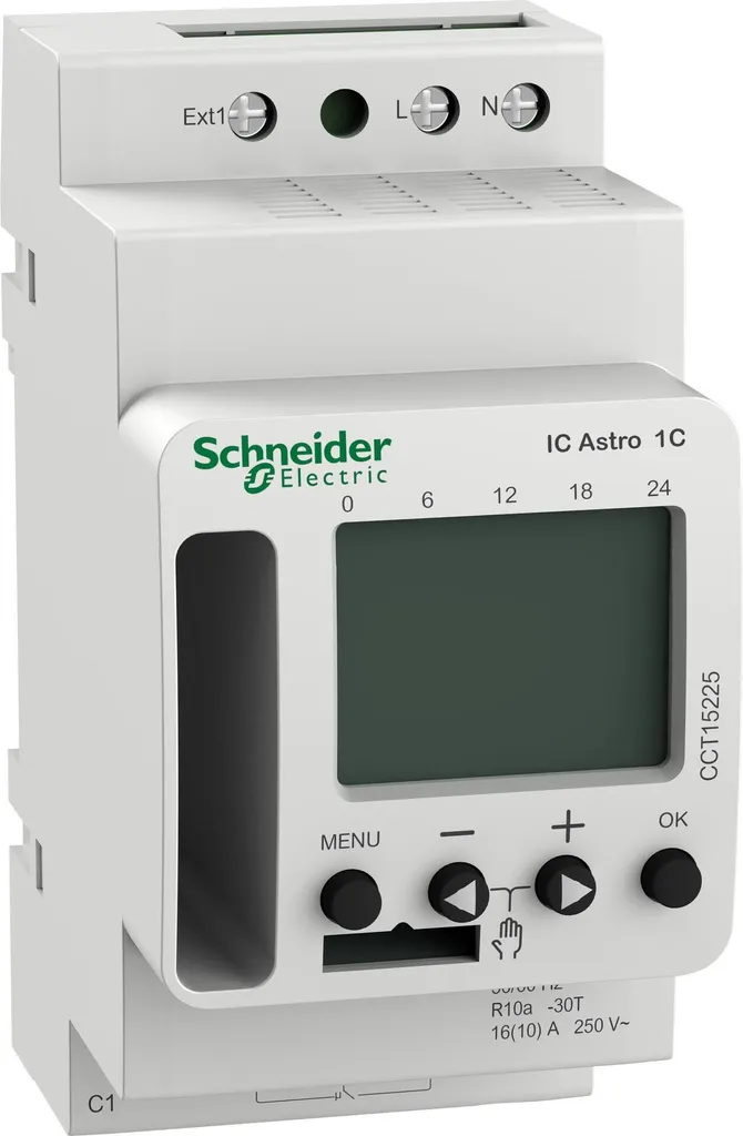 Interrupteur horaire programmable Schneider CCT15225 pour tableau