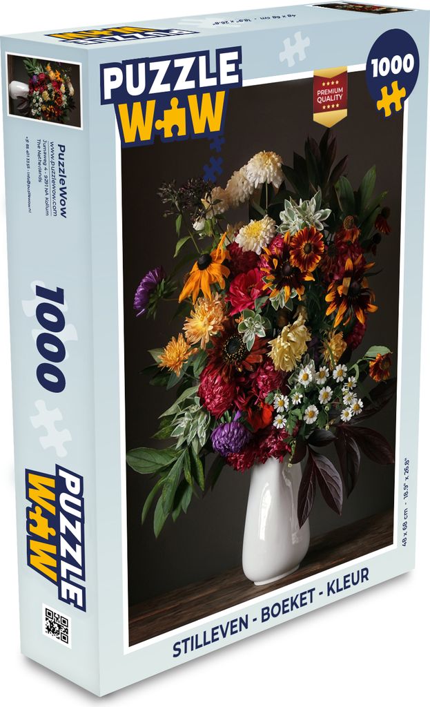 MuchoWow Puzzle 1000 Teile Stilleben - Blumenstrauß - Farbe - Spielzeug - Alt und Jung - Spiele - Puzzeln