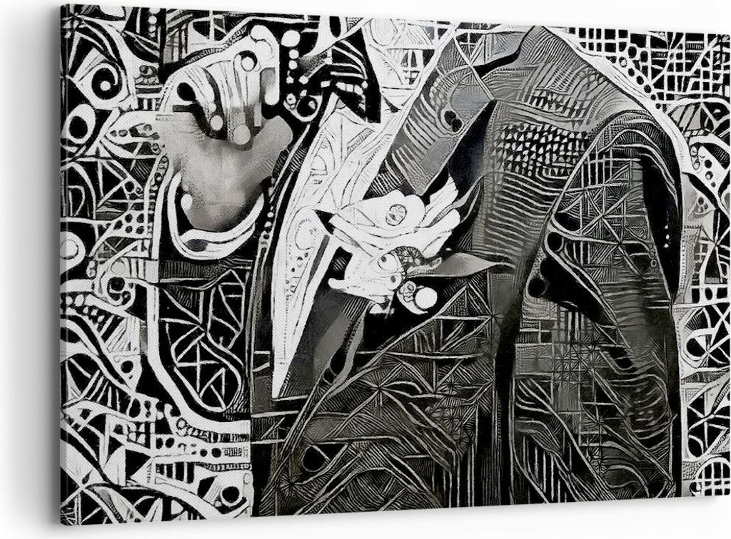 Bild auf Leinwand - Leinwandbild - Abstraktion modern - 120x80cm - Wand Bild - Wanddeko - Leinwanddruck - Bilder - Kunstdruck - Wanddekoration - Le...