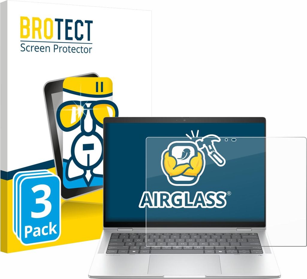 3x BROTECT Schutzglas für HP EliteBook X Flip G1i 14" Schutzfolie Panzer Folie Glas Display Schutz klar