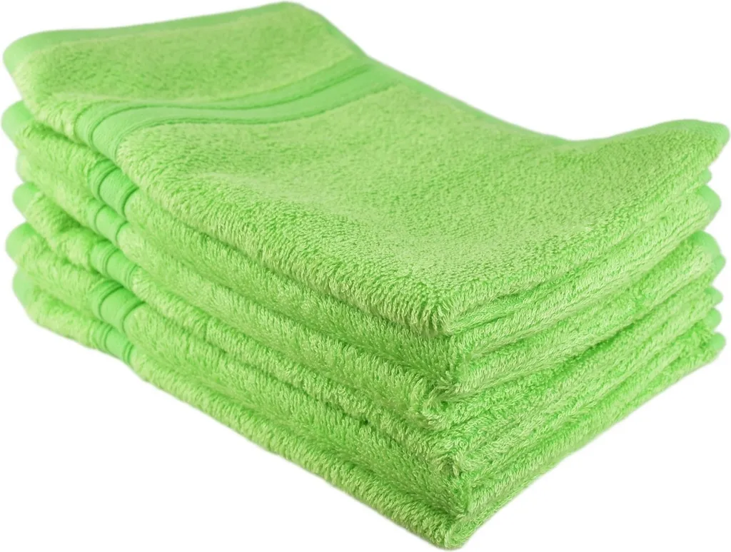 Asciugamani Bagno Bambù Verde 30x50 - Set 6 Pezzi Design Moderno