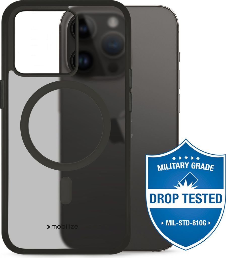 Mobilize Hybrid iPhone 14 Pro MagSafe Hülle Hardcase Backcover Stoßfest - Schwarz