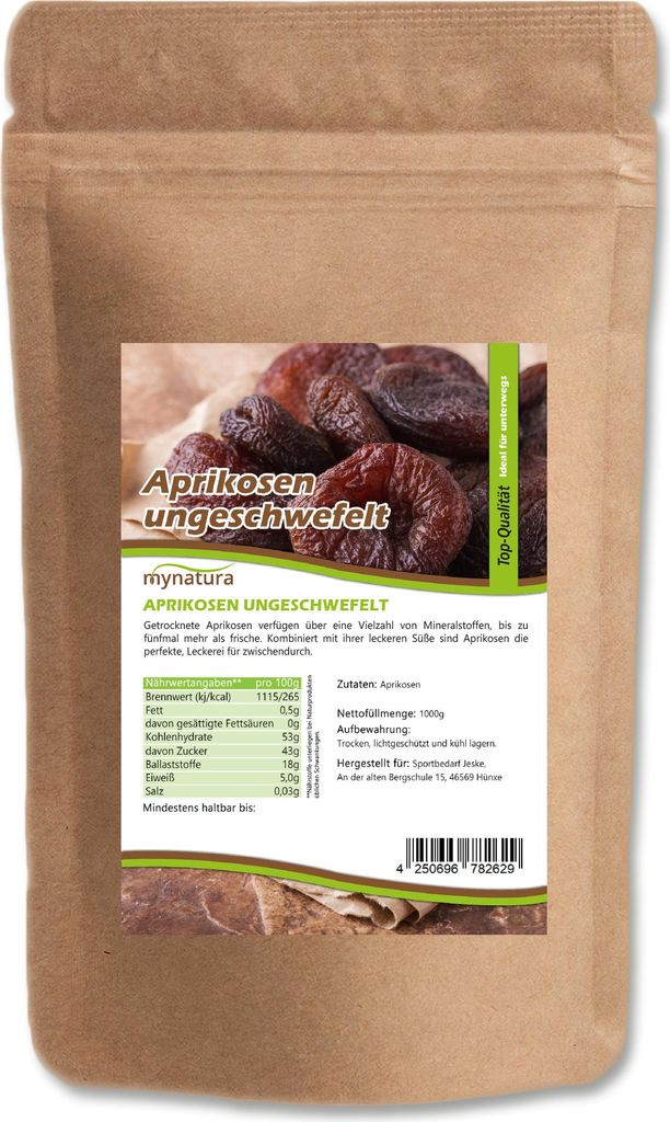 Getrocknete Aprikosen ungeschwefelt – natürliche Süße in | mynatura 1Kg