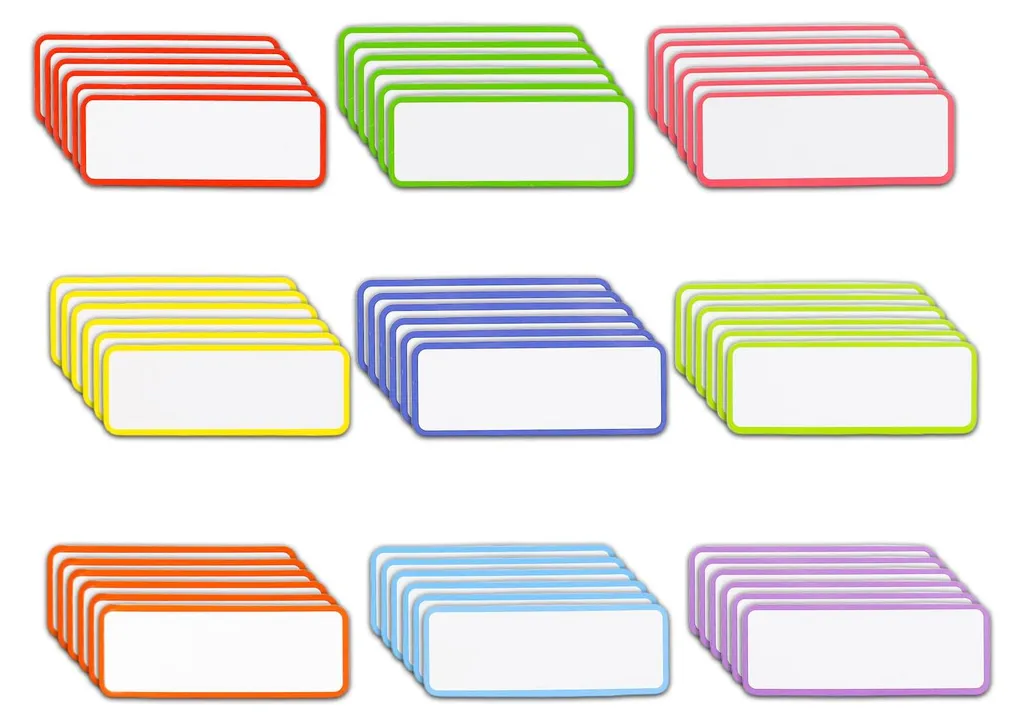 54 Bandes Magnétiques Inscriptibles 8x3 cm - Étiquettes Aimantées en 9 Couleurs