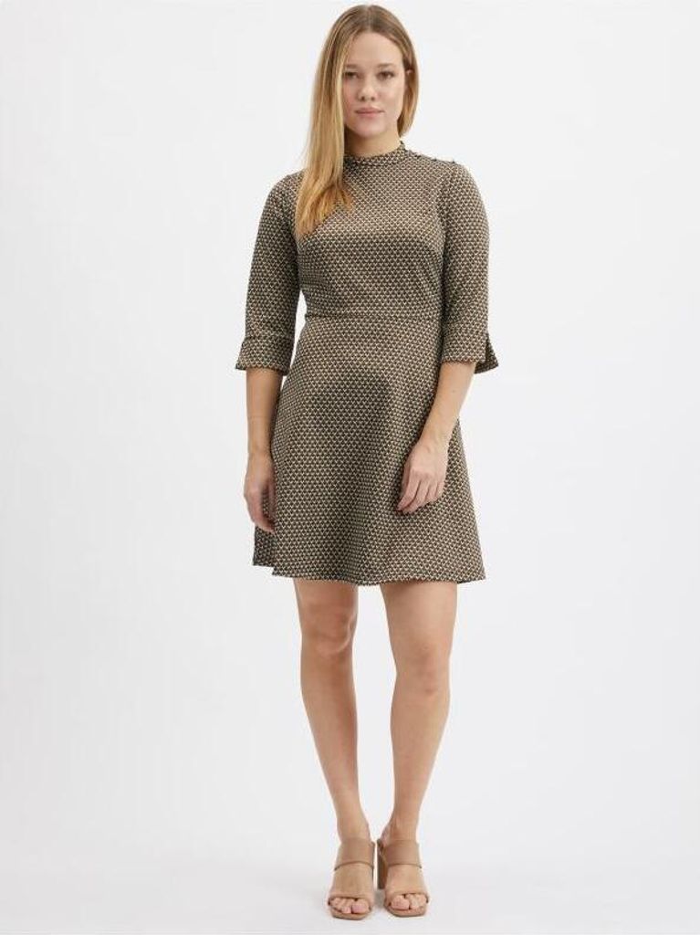 Orsay Braunes gemustertes Damenkleid 424082-792000__34