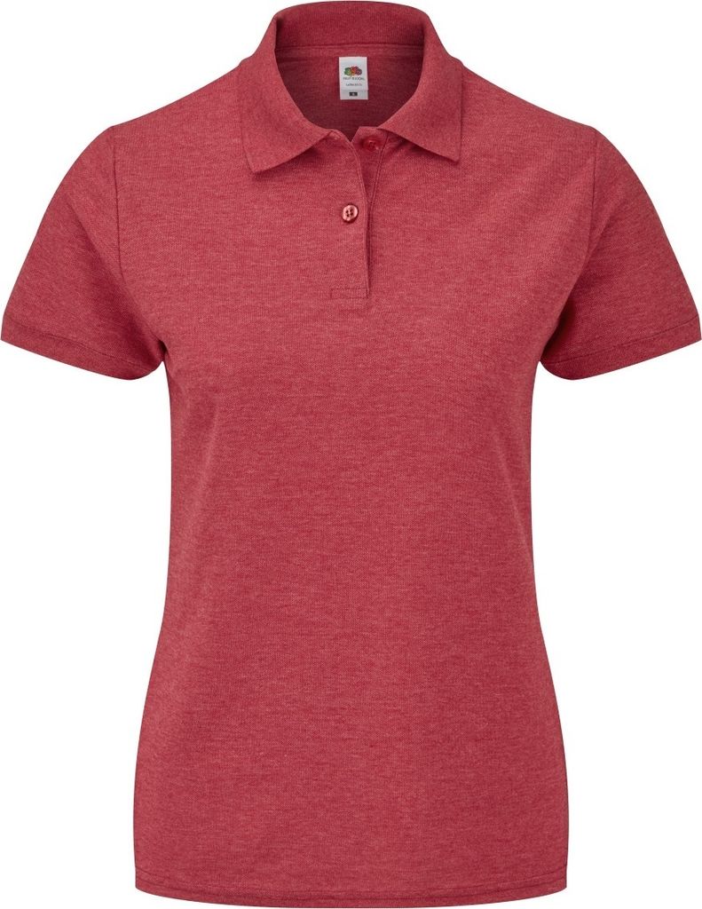 Fruit Of The Loom Damen 65/35 Poloshirt, Kurzarm BC384 (L) (Meliert Rot)