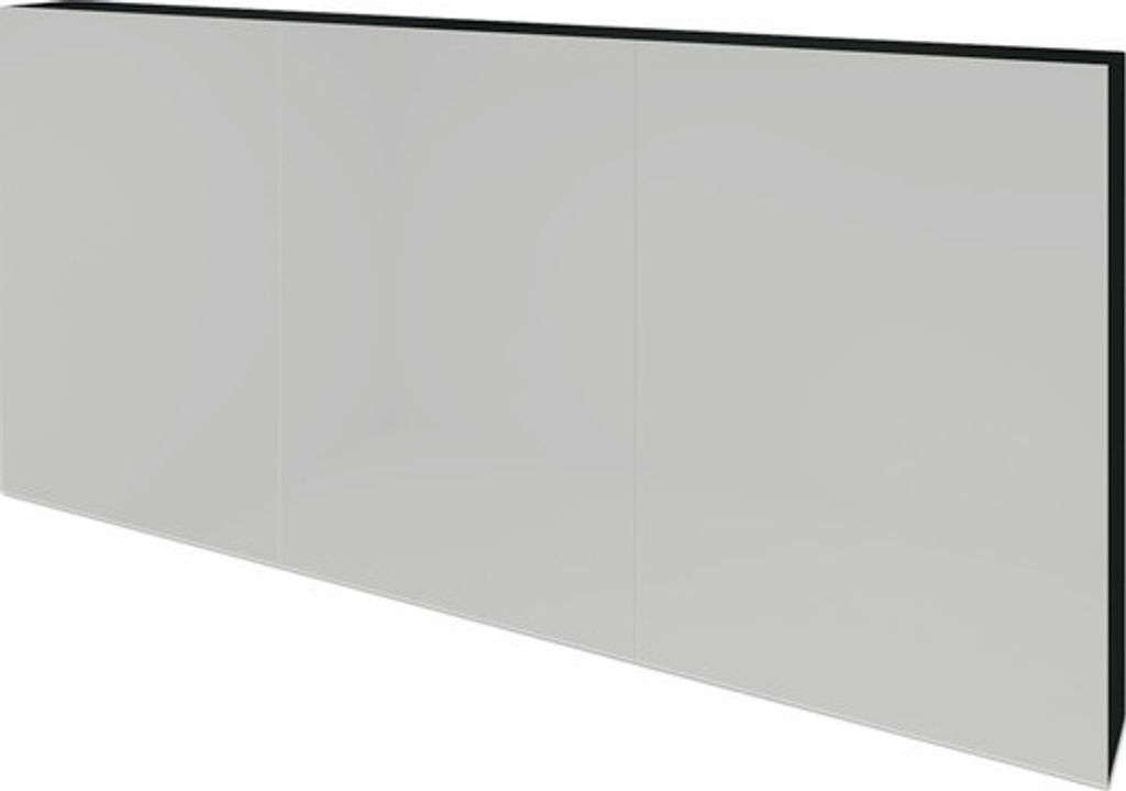 Spiegelschrank Sanox 140 x 13 x 65 cm schwarz matt 3-türig