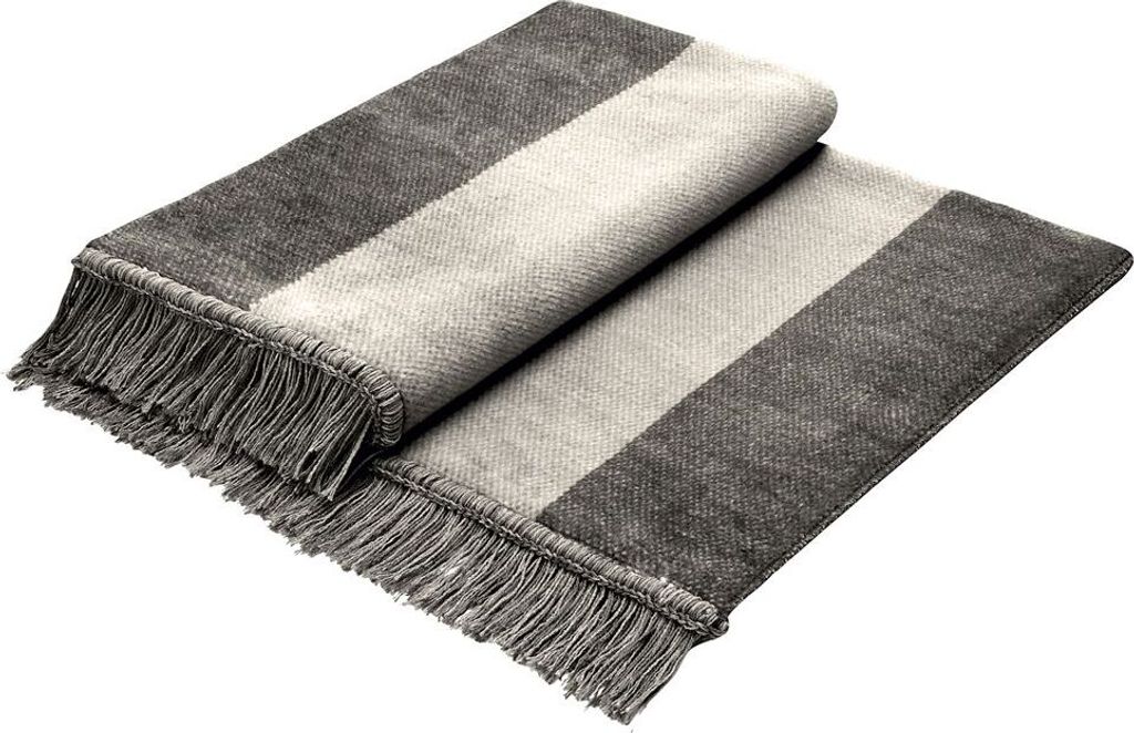 Biederlack Plaid mit Fransen Cover Baumwolle Design Salt & Produktbild 
