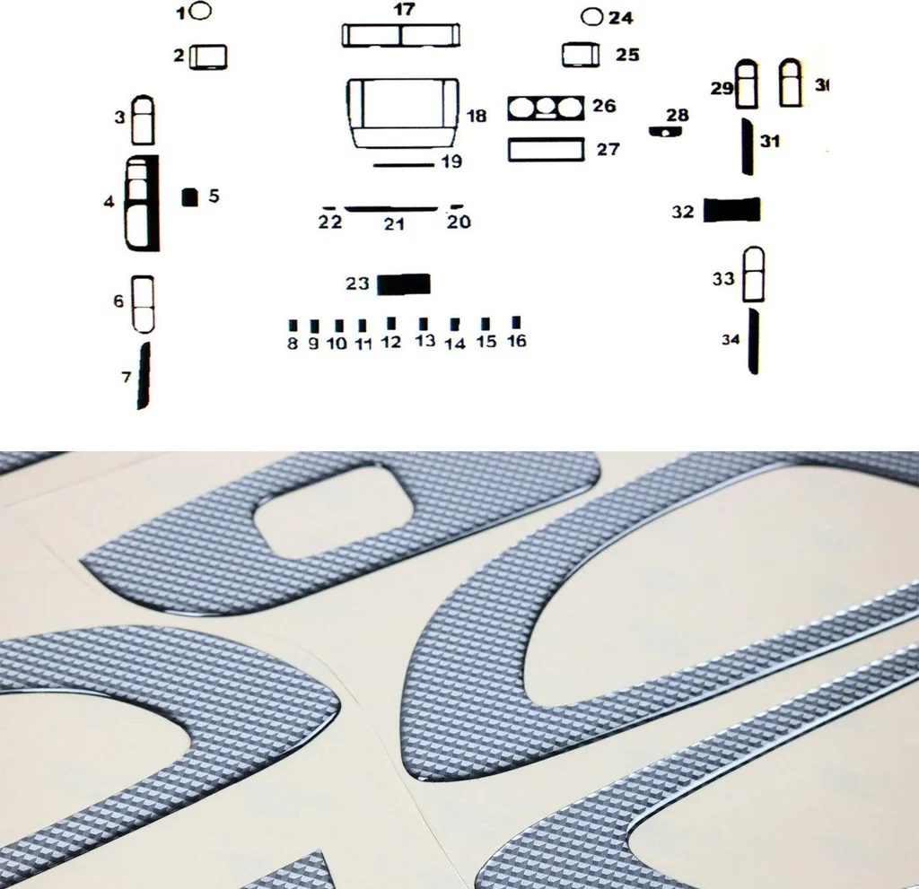 Restyling Interni VW Passat B5 1997-00 Carbon Optic - 34 Elementi