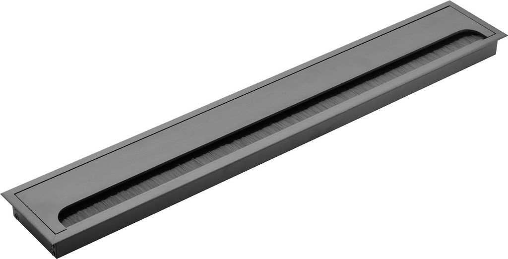 Aluminium Kabeldurchlass Bürstendichtung Kabelführung vers. Maße und Farben Kabelauslass Schwarz eloxiert 80mm x 500mm