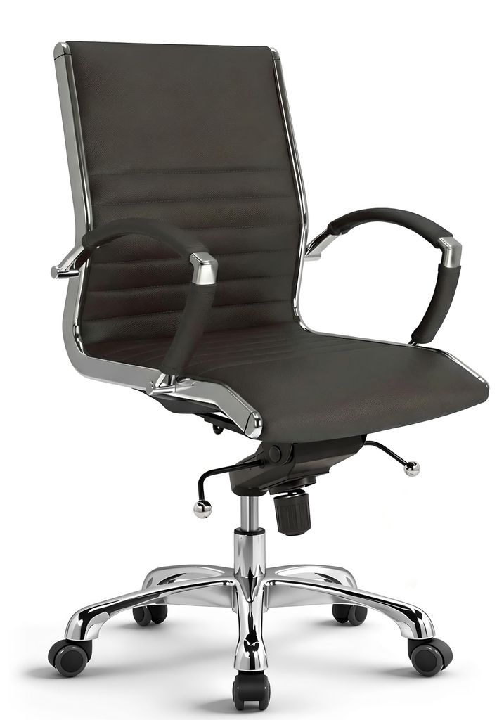 VERSEE Montreal Leder Drehstuhl Braun – ergonomischer Schreibtischstuhl, hochwertiger Bürostuhl, bequemer Drehstuhl, bis 150 kg belastbar