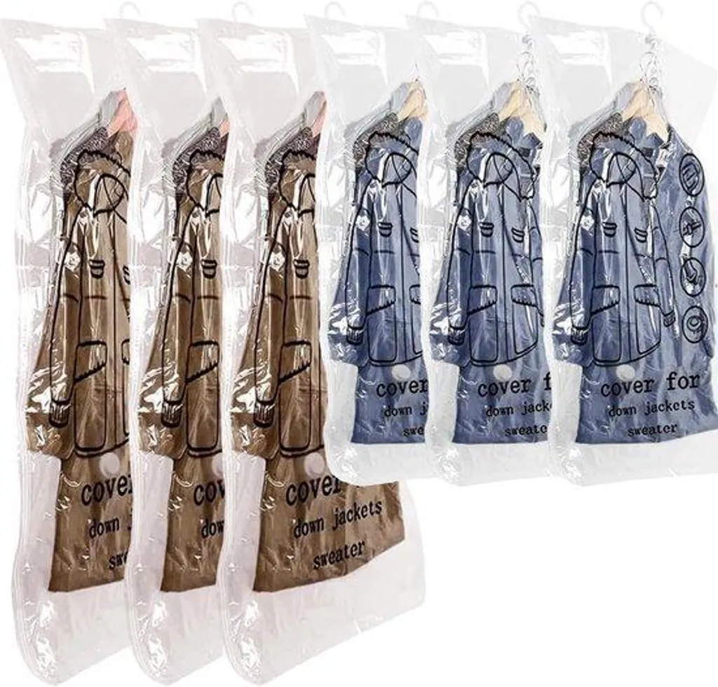 Sacs sous vide pour vêtements gain de place, lot de 6 grands formats