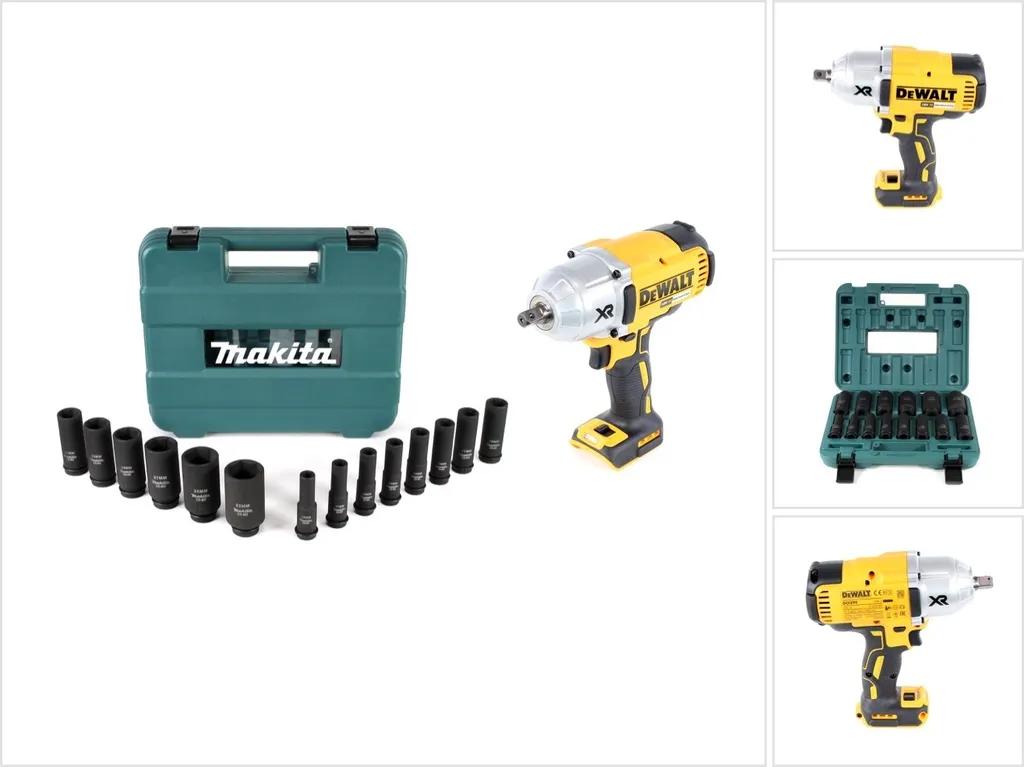 Clé à chocs 18V Dewalt DCF899N Brushless 950Nm + Douilles Makita B-52308