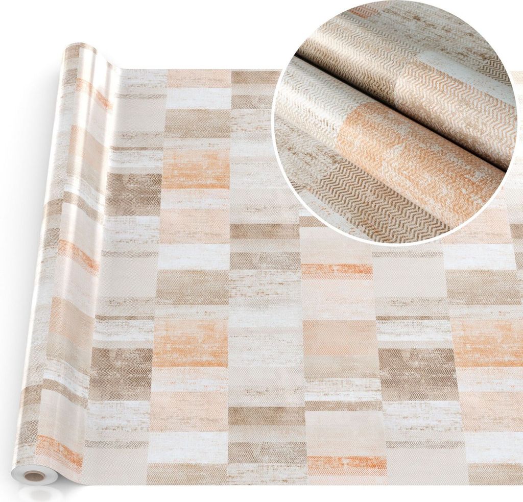 Tischdecke Wachstuch MIMOSA Ornamente Beige Robust Wasserabweisend Breite 140 cm Länge 2000 cm