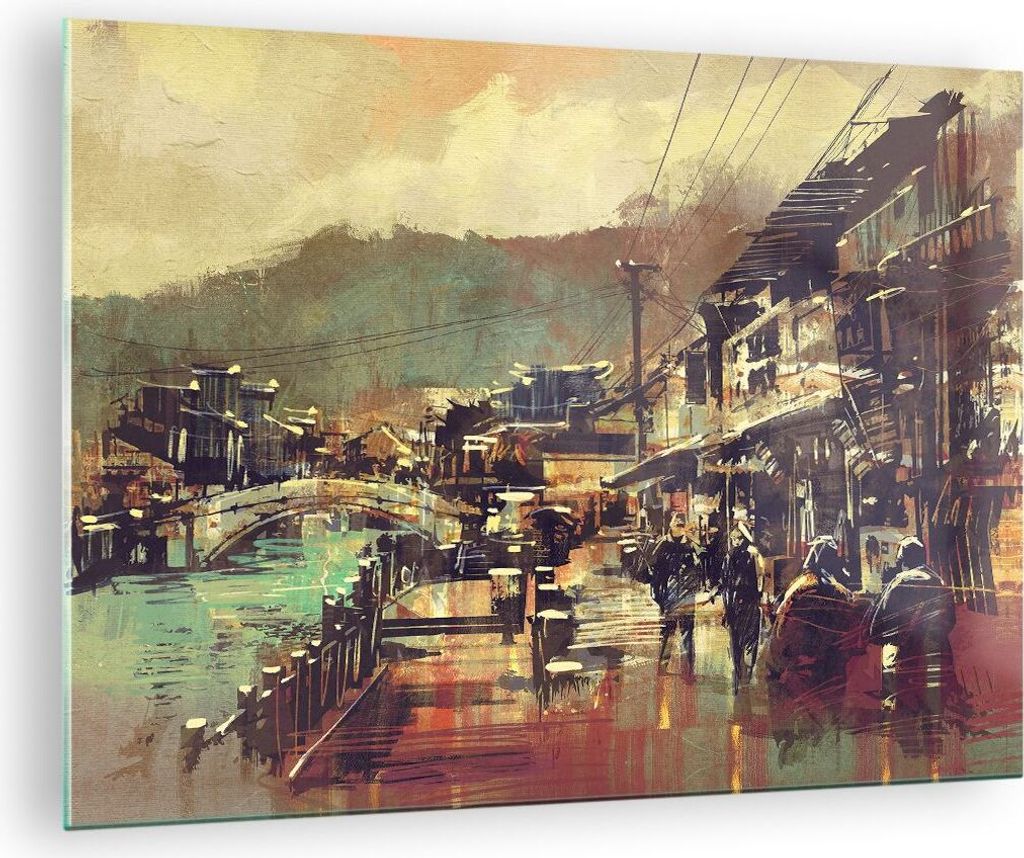 Bilder auf glas - Brücke Straße Fluss - 70x50cm - Produktbild 
