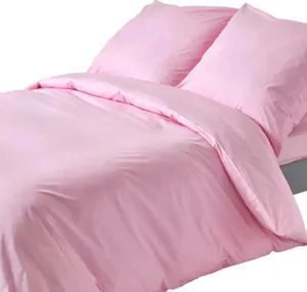 Parure de Lit Rose 240x220 cm : Housse de Couette Percale de Coton