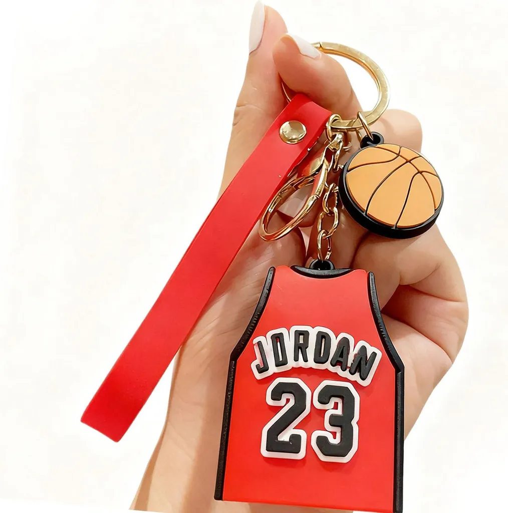 Portachiavi 3D Basket Rosso n. 23 - Accessorio Silicone Premium Uomo