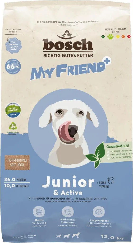 Croquettes Bosch 12kg Mon Ami & Junior pour chiot et jeune chien