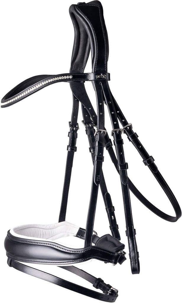 Schockemöhle Sports Anatomische Trense Stanford Trensenzaum Black / White WB