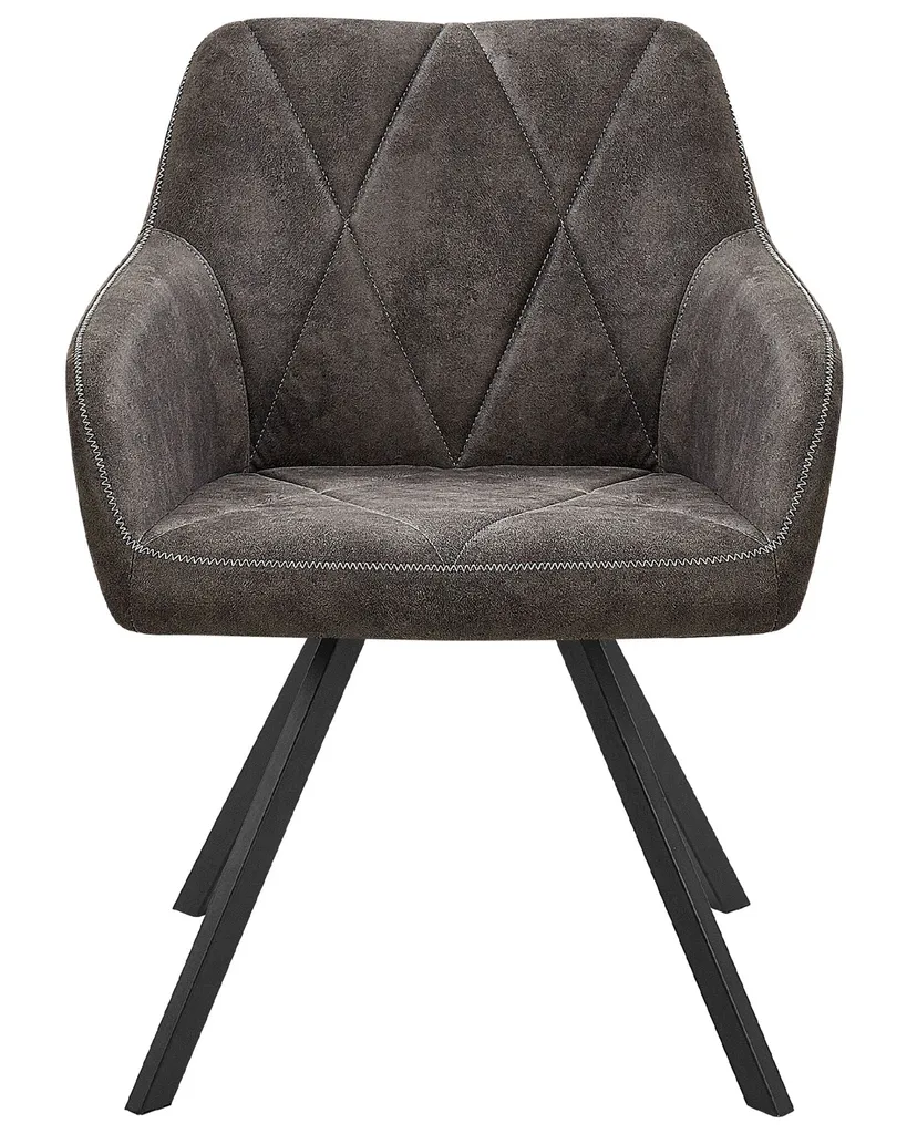 Fauteuils de table rétro gris et noirs - Lot de 2 chaises Beliani