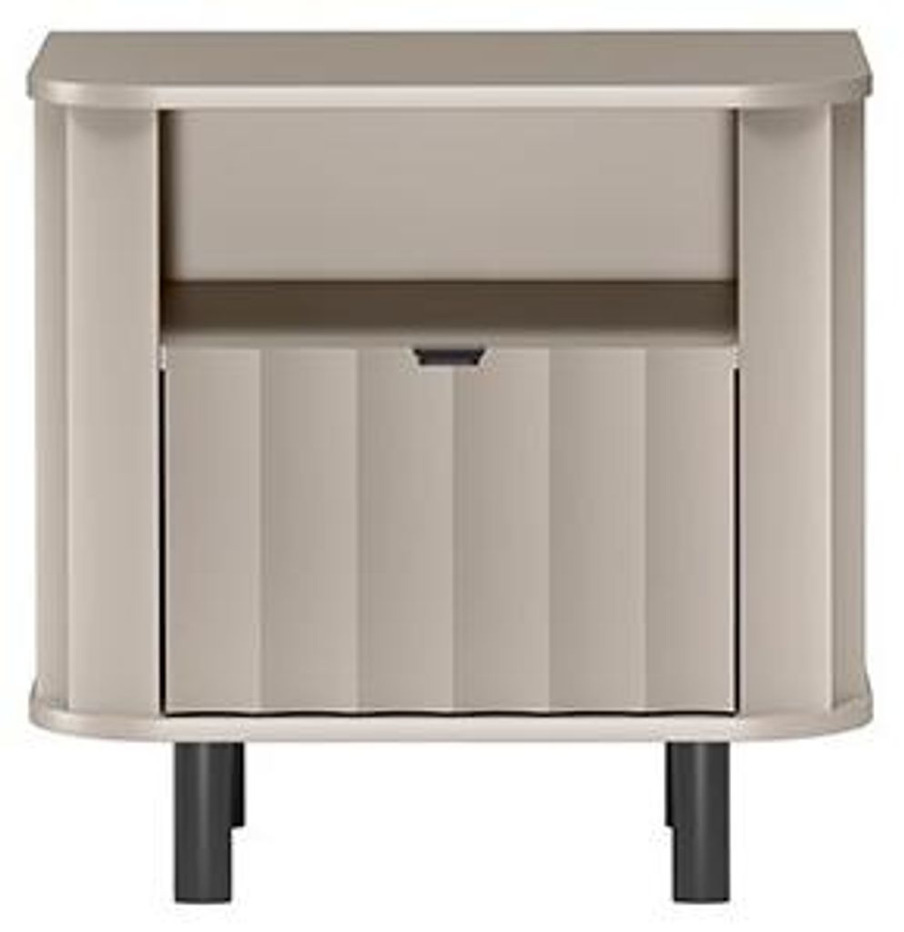 Masseno Nachttisch MODERNO Nachtschrank Beistelltisch für Schlafzimmer 58,6 x 57 x 40,5 cm Beige