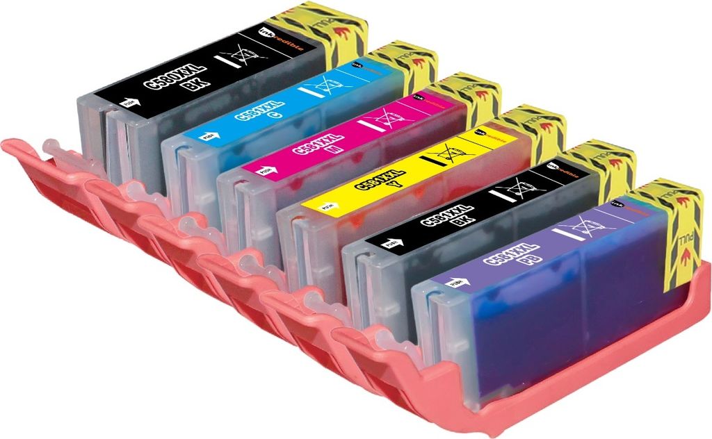 1 Set kompatible Tintenpatronen Canon PGI-580 XXL & CLI-581 XXL black, cyan, magenta, yellow, photo-blue - 6 Druckerpatronen mit Chips und Füllsta...