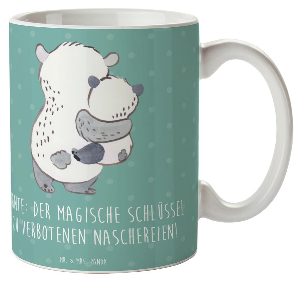 Mr. & Mrs. Panda Kaffeetasse Zauberhafte Tante - Meeresbrise - Geschenk, Nichte, Neffe, Familie, Freude, Tasse, Geheimnis, Kaffeebecher, Naschereie...