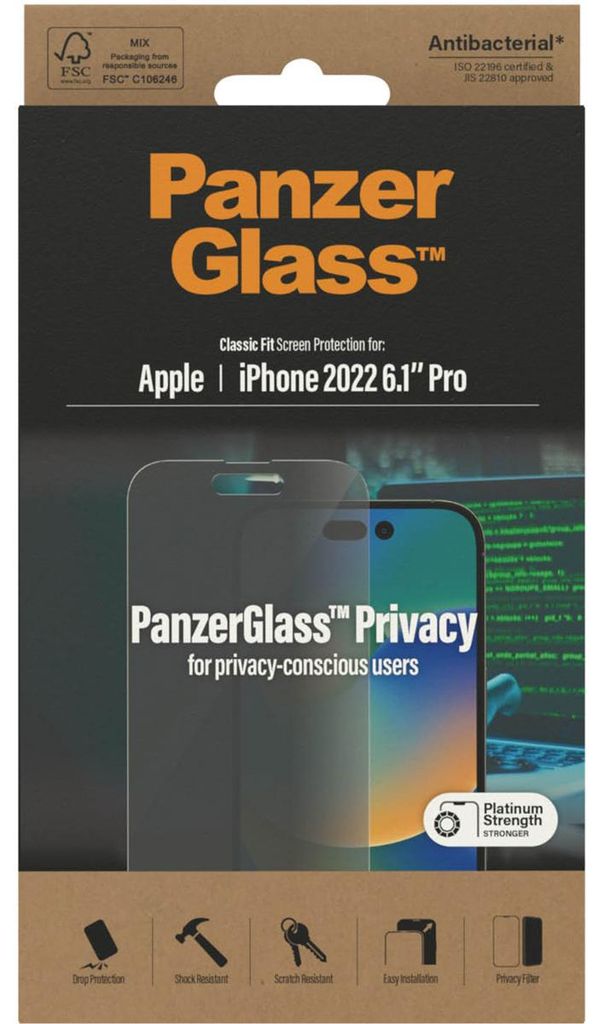 PanzerGlass ® Privacy Displayschutz iPhone 14 Pro | Classic Produktbild 