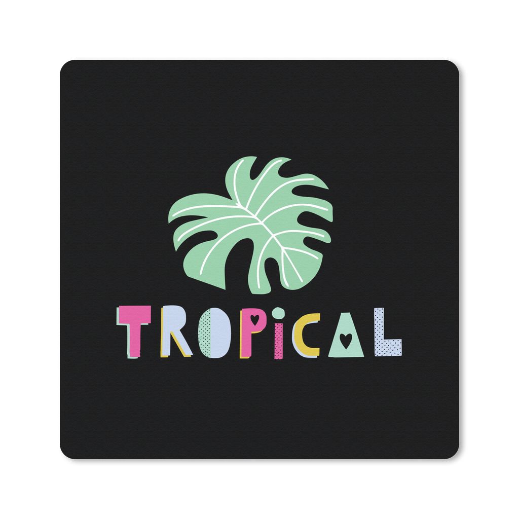 MuchoWow Mauspad Mousepad Sommer - Tropisch - Blatt 30x30 cm - Mousepads - Maus Mat - Pad - Mausunterlage - Gaming