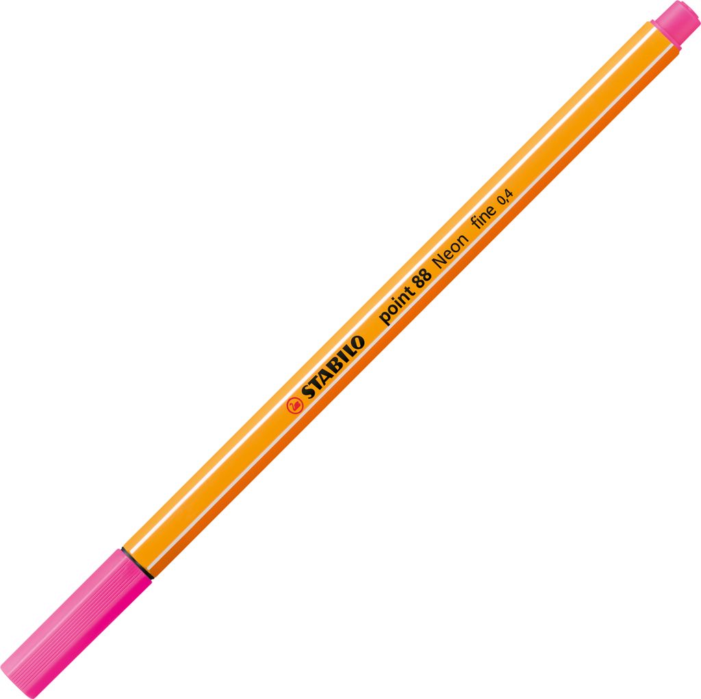 Fineliner - STABILO point 88 - Einzelstift - Neonfarbe, leuchtfarbenrosa