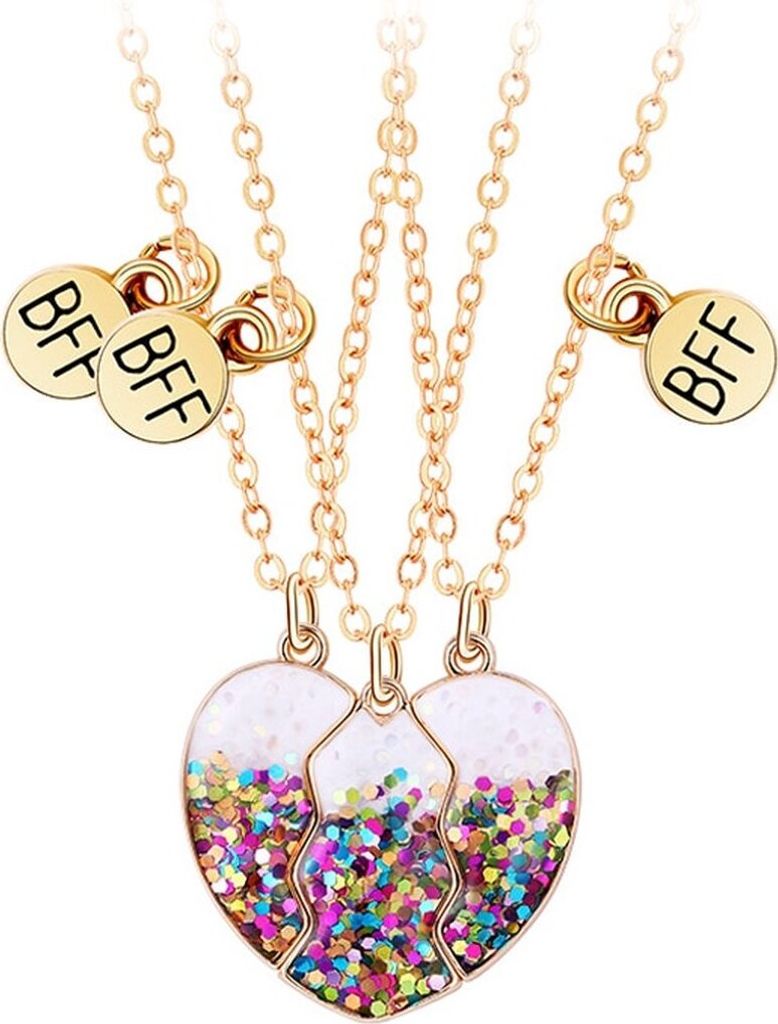 Bixorp Friends BFF Halskette für 3 mit Glitzerherz Produktbild