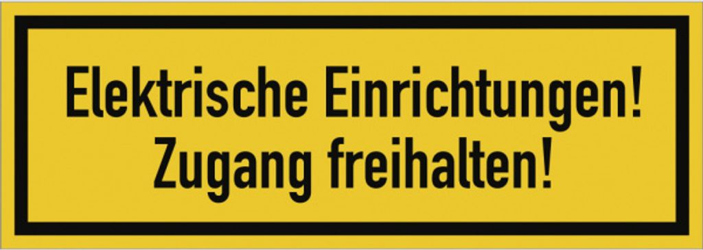 Dreifke Aufkleber Elektrische Einrichtungen! Zugang freihalten!, Textschild,...
