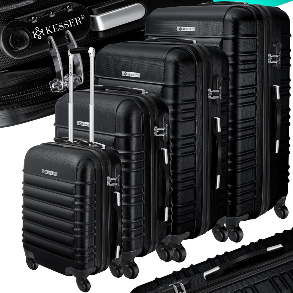 Kofferset Reisekoffer 5 Taschen Trolley Reise Koffer Set Tasche S M L XL schwarz 