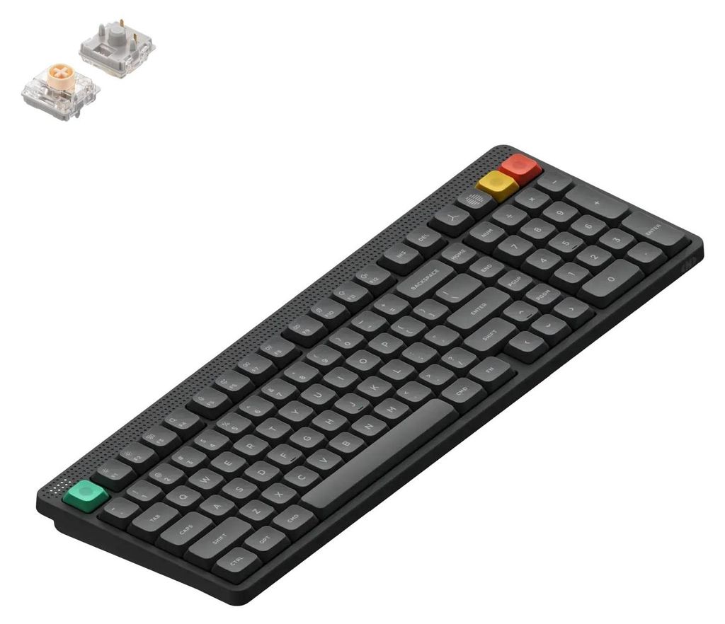 NuPhy Node 100 Kabellose Mechanische Tastatur Low Profile, ANSI US, Bluetooth, 2.4GHz,USB-C, Ink Gray, Blush nano