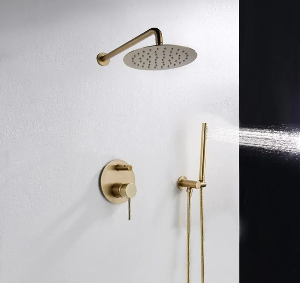Ensemble de douche encastrable doré Rea Lungo pour salle de bain