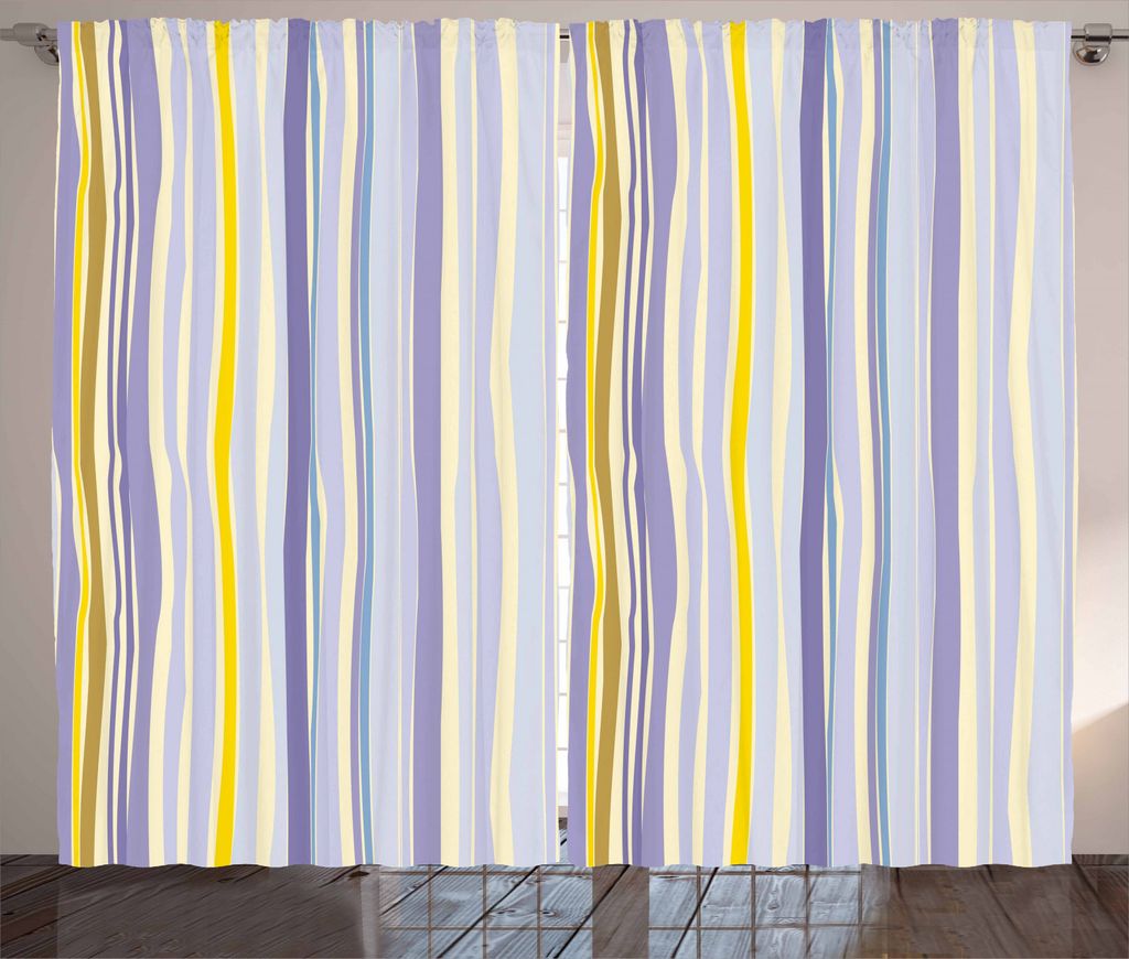 ABAKUHAUS Minimalistisch Rustikaler Vorhang, Trübe Shapeless Bars, Wohnzimmer Universalband Gardinen mit Schlaufen und Haken, 280 x 245 cm, Hellge...