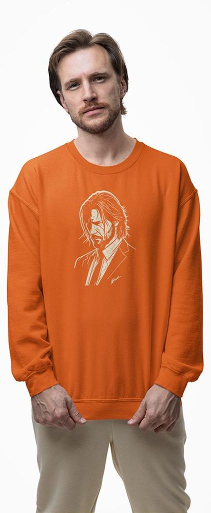 D&B Design Uni Pullover SWMO00026 John Wick Orange-Größe M