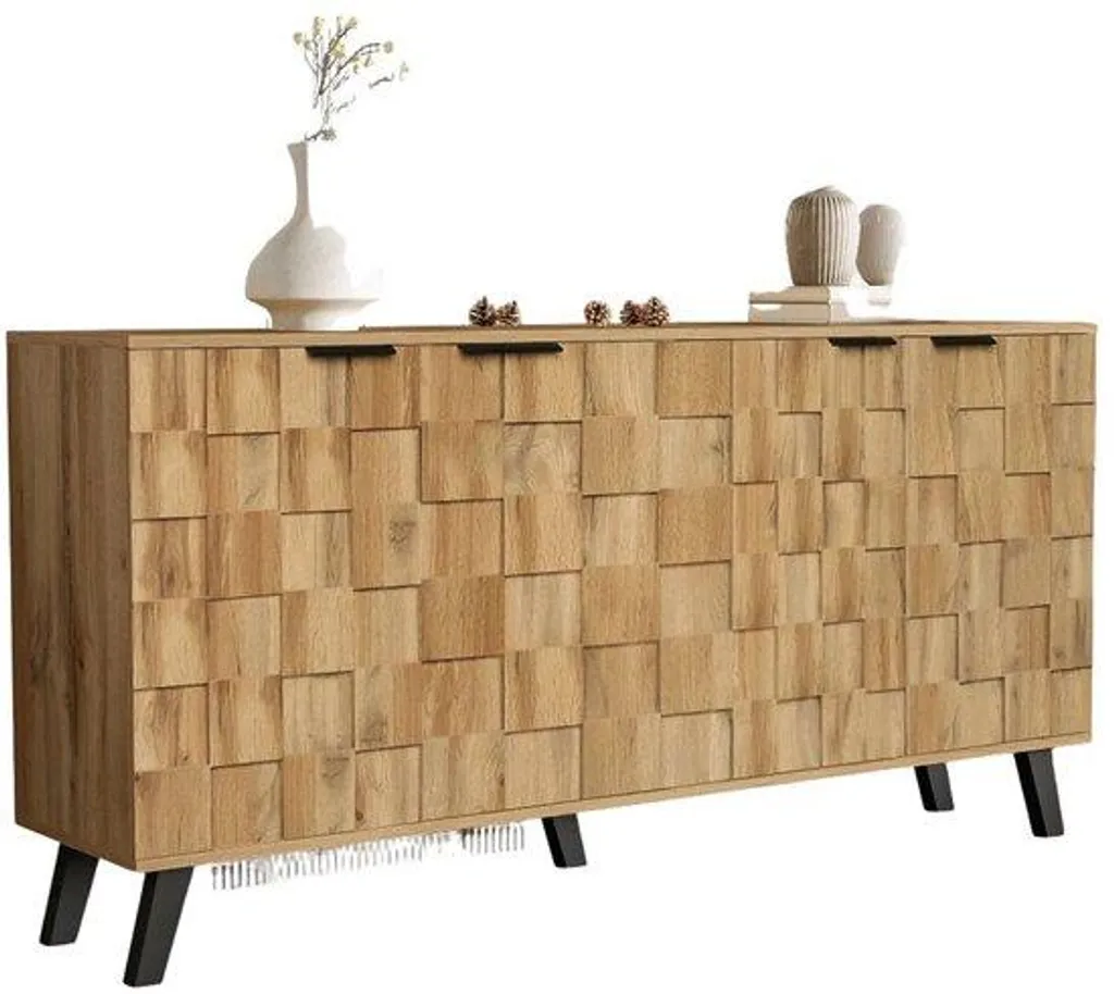 Rangement bureau tiroir noir bois pour organiser salon et étagères