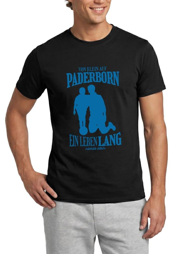 Spreadshirt Von Klein Auf Paderborn Fußball Fans Männer T-Shirt, 3XL, Schwarz